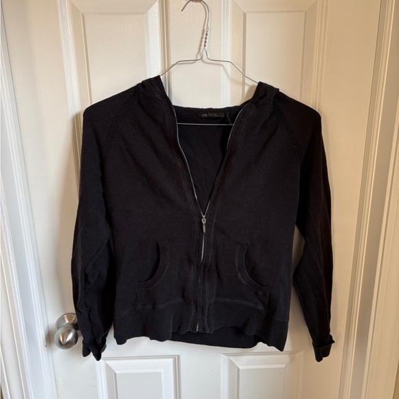 Daisy Fuentes Black Zip-Up Sweater - Picture 1 of 4